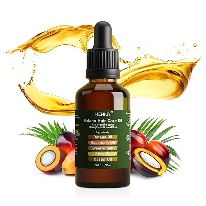 Battana Hair Care Oil – 2Fl Oz Natural Rosemary & Sweet Almond Oil Blend for Hair Growth & Repair – Organic, Vegan, Cruelty-Free – Lightweight, Non-Greasy Formula for Women & Men