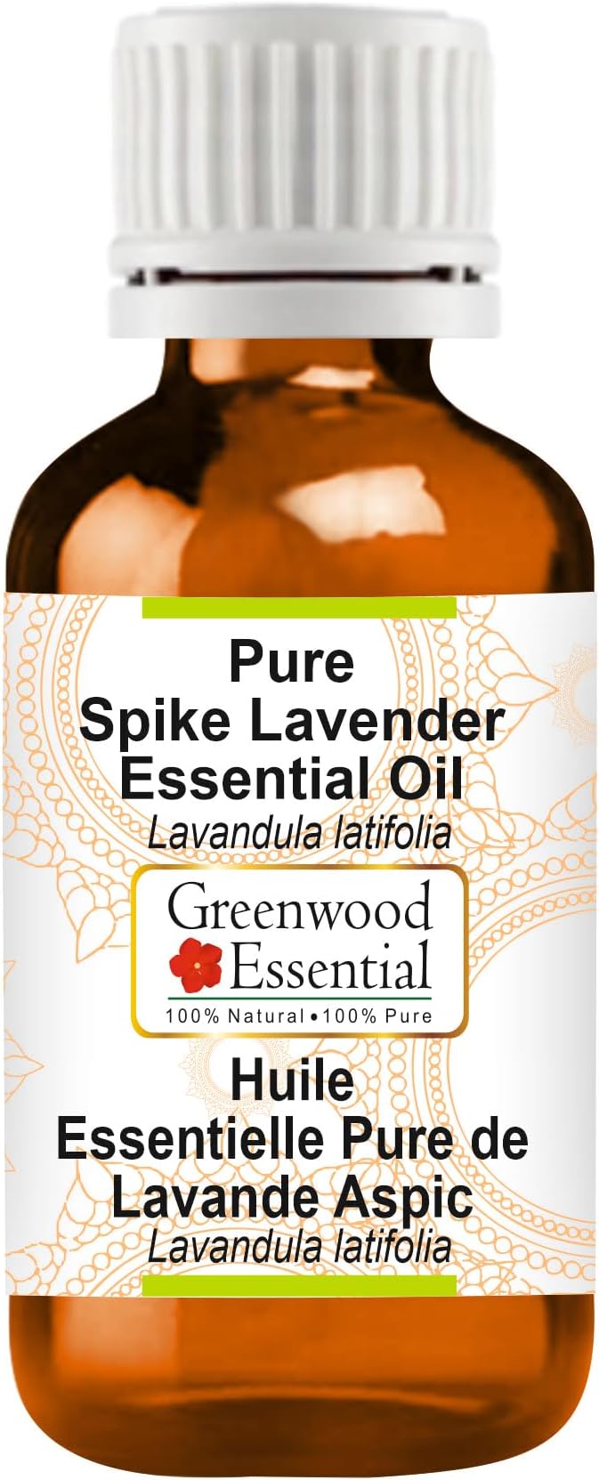 Greenwood Essential Pure Spike Lavender Essential Oil (Lavandula latifolia) Steam Distilled 100ml (3.38 oz)
