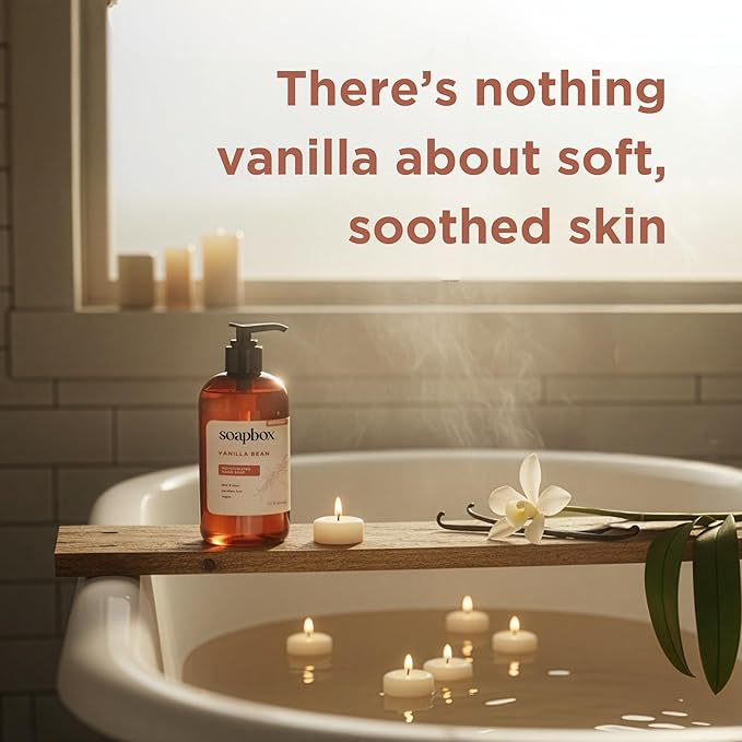 Soapbox Liquid Hand Soap, Vanilla & Lily Blossom - Gentle, Moisturizing Hand Cleanser, Vegan, Cruelty Free Hand Soap for Bathroom and Kitchen, 12oz Pump Bottles (Pack of 3)