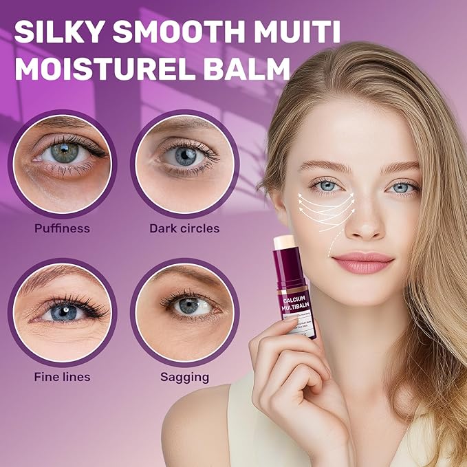 3pcs Calcium Volume Multi Balm,Calcium Multi Balm,Wrinkle Core Stick，Korean Collagen Moisturing Stick, Anti-aging, Hydrating, Almond & Vitamin E for Lip Balm Eye Cream Neck