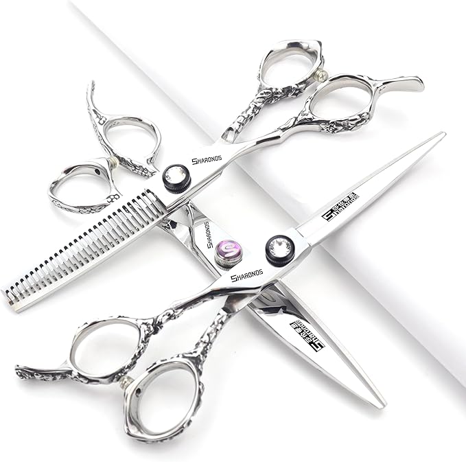 6 Inch Hair Cutting Scissors for Left Hand Hair Cutting Scissors Set (6 Inch 3 Pieces-A)