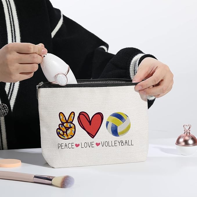 Volleyball Gifts Makeup Bag Small Cosmetic Bags Birthday Christmas Gifts for Women Teen Girls Mom Friends Players Teams Volleyball Stuff Accessories