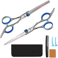 Professional Hair Cutting Scissors Shears Barber Thinning Set Kit- Family Hair Cutting,Barber Hair Cutting Tool Thinning texturizing/Blue 6"