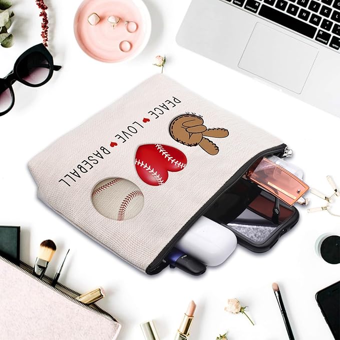 Baseball Cosmetic Bag for Women, Coach Gifts, Birthday & Team Gifts for Baseball Lovers