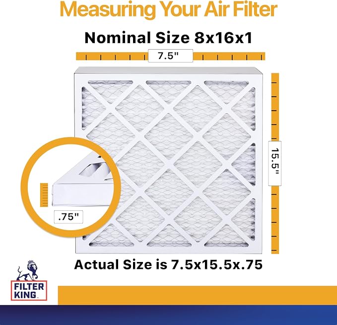 Filter King 8x16x1 Air Filter | 6-PACK | MERV 13 HVAC Pleated A/C Furnace - Image 2