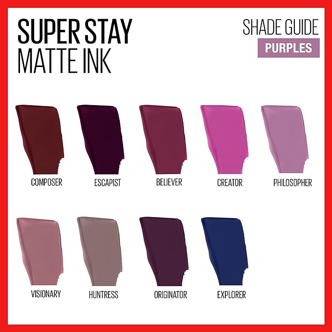 Maybelline New York SuperStay Matte Ink, Liquid Lipstick, City Edition, Originator, 0.17 Ounce