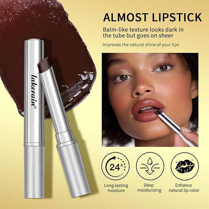 2Pcs Honey Noir Lipstick, Deep Moisturizing Black Cherry Tint Lip Balm, Nourishing Honey Noir Lipgloss, Black and Pink Lip Tint, Hydrating Lipgloss for All Skin Tones