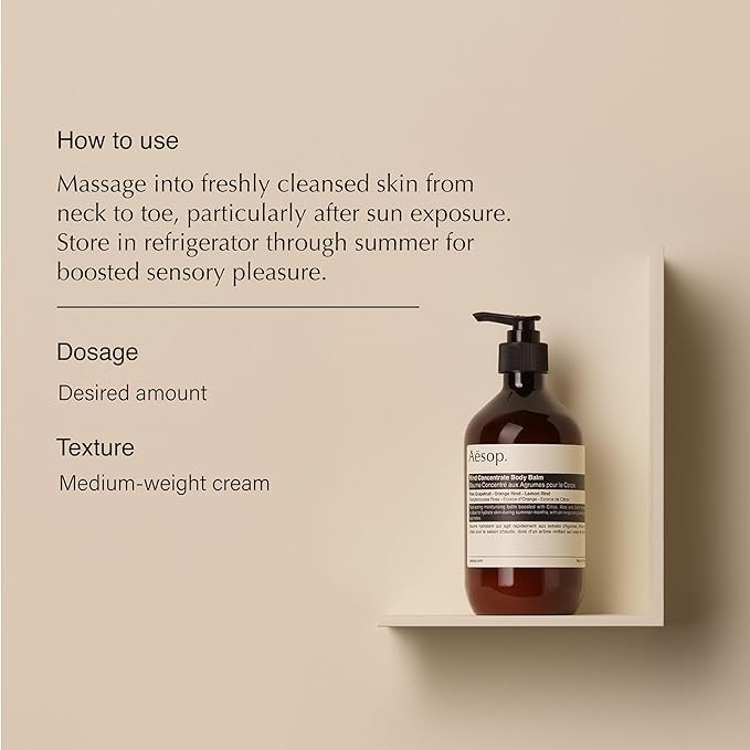 Aesop Rind Concentrate Body Balm | Lightweight, Fast-Absorbing Hydration with Pink Grapefruit, Orange Rind, Lemon Rind, Aloe Vera & Nut Oils | Bright Citrus Fresh Scent | 500 mL / 16.9 fl oz