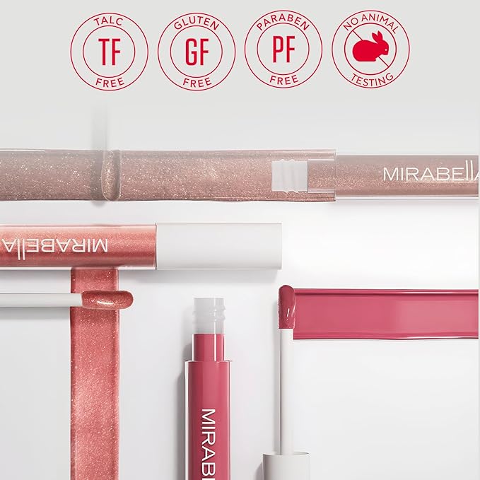 Mirabella - Luxe Advanced Formula Matte Lip Gloss, Long-Wear Full-Coverage Lip Gloss That Won’t Dry or Crack Lips, Liquid Lipstick Alternative, No Smudging or Feathering, Bombshell
