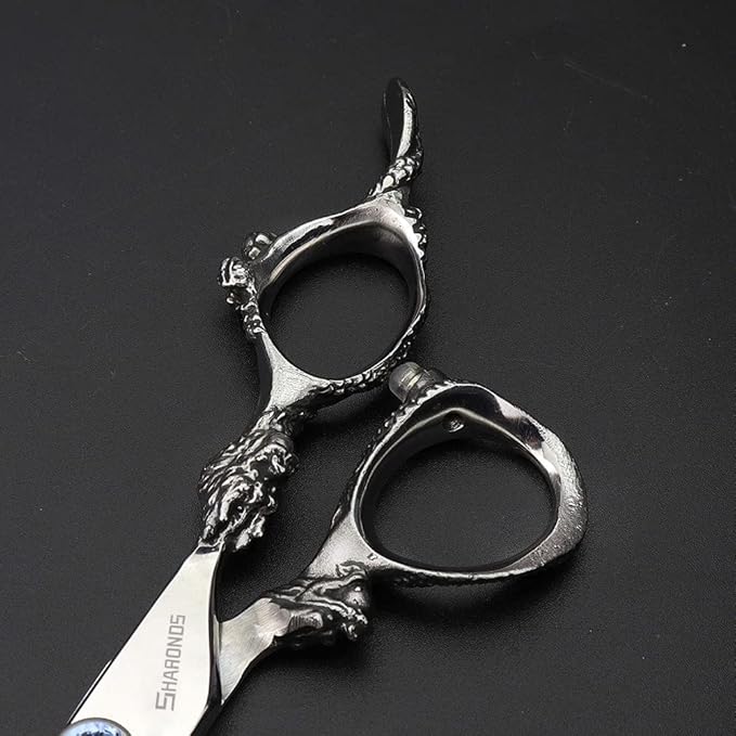 5.5/6 /7 Inch Purple Dragon Knight Professional Japanese Hair Scissors Barber Scissors Set (7 inch 2pc-B)