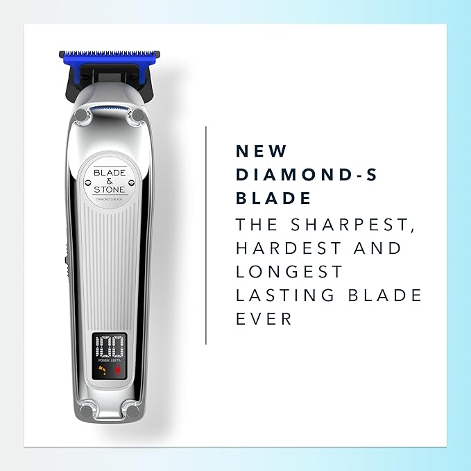 Blade & Stone Professional Hair Trimmer for Men PT301 | Diamond-S Blade | Micro-Gap Tech | 7200 RPM Durable Motor, All-Metal, Cordless Hair Trimmer - The Aviator
