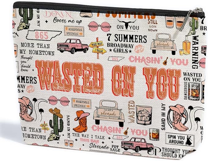 Western Makeup Bag Western Gifts for Women Western Stuff Cowgirl Gifts Country Gifts Retro Cosmetic Bag Zipper Pouch for Mothers Day Graduation Birthday-13