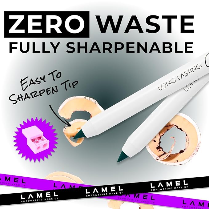 Lamel Green Eyeliner, Ultra Long Lasting Gel Eyeliner Pencil, Waterproof Eye Liner, Smudge Proof, Creamy Eye Pencil, Waterline, Sweat Proof Makeup, Highly-Pigmented (403 Shade)