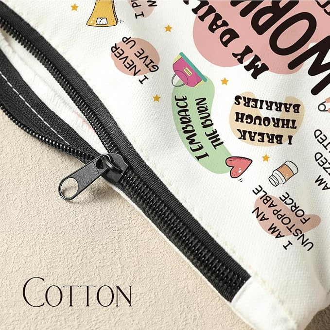Workout Gifts for Women, Makeup Bag Cosmetic Bag, Mental Health Gifts, Inspirational Gifts for Women, Mental Health Awareness, Positive Affirmations for Sister Friend Friendship Birthday Mothers Day