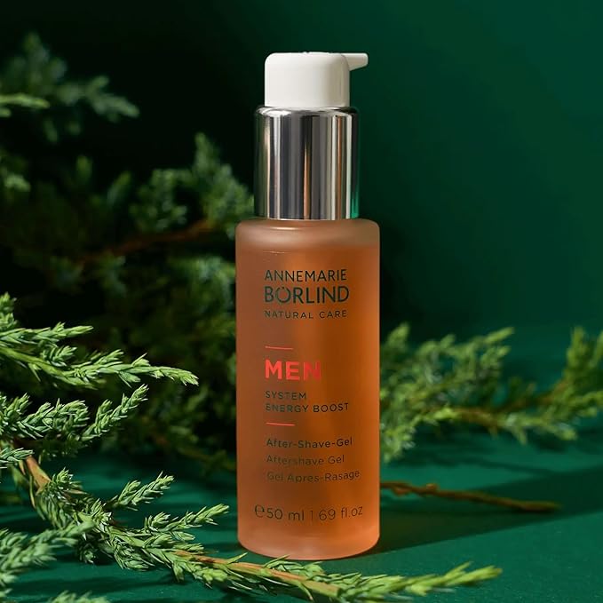 ANNEMARIE BÖRLIND - MEN SYSTEM ENERGY BOOST Aftershave Gel - energizing & refreshing facial care, with organic juniper extract and botanical taurine, vegan, 1.69 Fl. Oz.