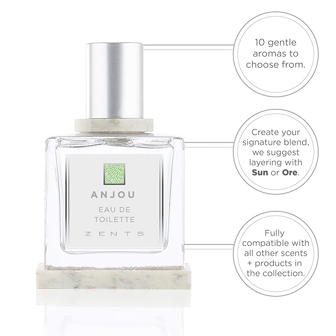 Zents Eau de Parfum (Anjou) for Women & Men | Long-Lasting Clean Fragrance with Armoise, Jasmine & Geranium | Fresh & Floral Scent | 1.69 oz