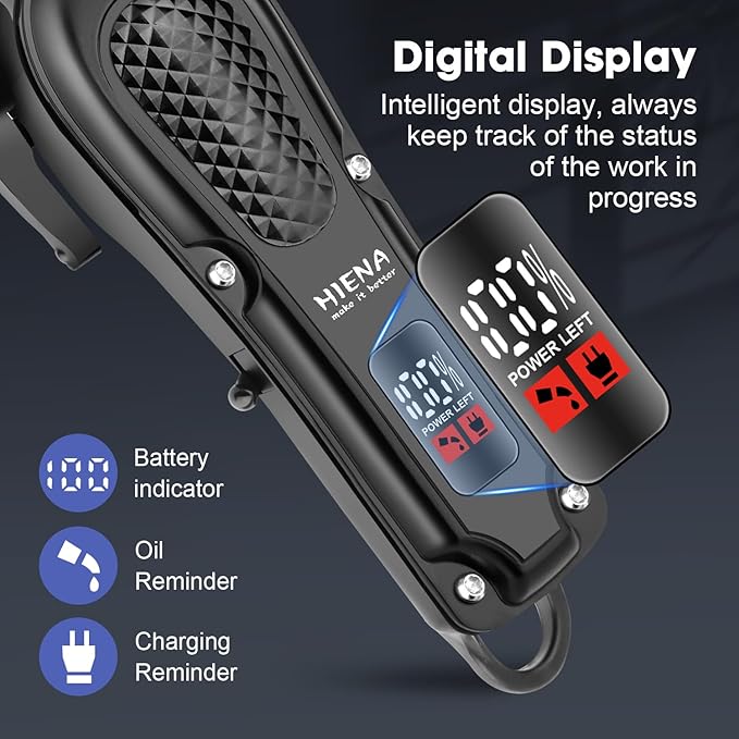 HIENA Professional Hair Clipper Set & Trimmer Kit for Men, Rechargeable Cordless Barber Clippers for Hair Cutting, Haircut Clippers, Gift for Men