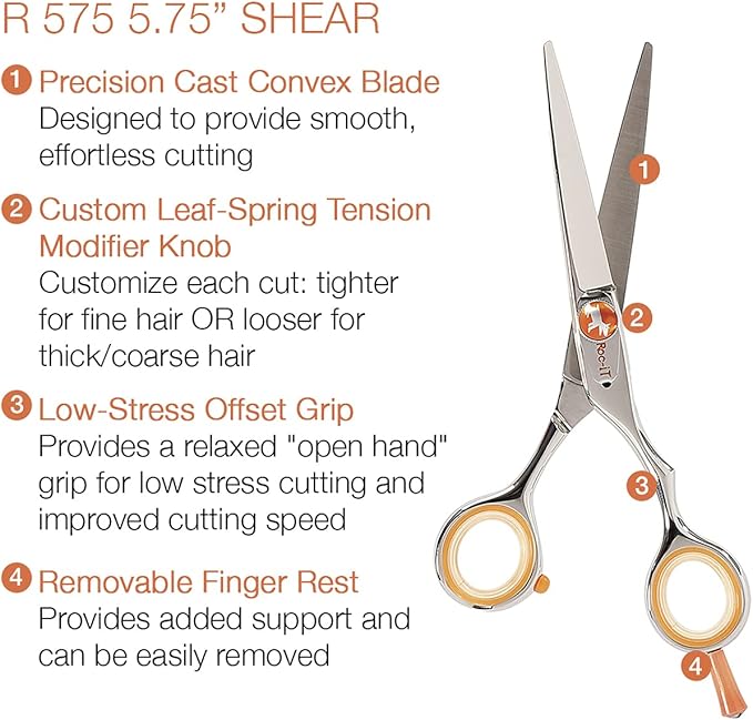 Cricket Centrix Roc-It Dog Professional Stylist 5.75” Hair Cutting Shear and 30T Thinning Scissor Duo Set