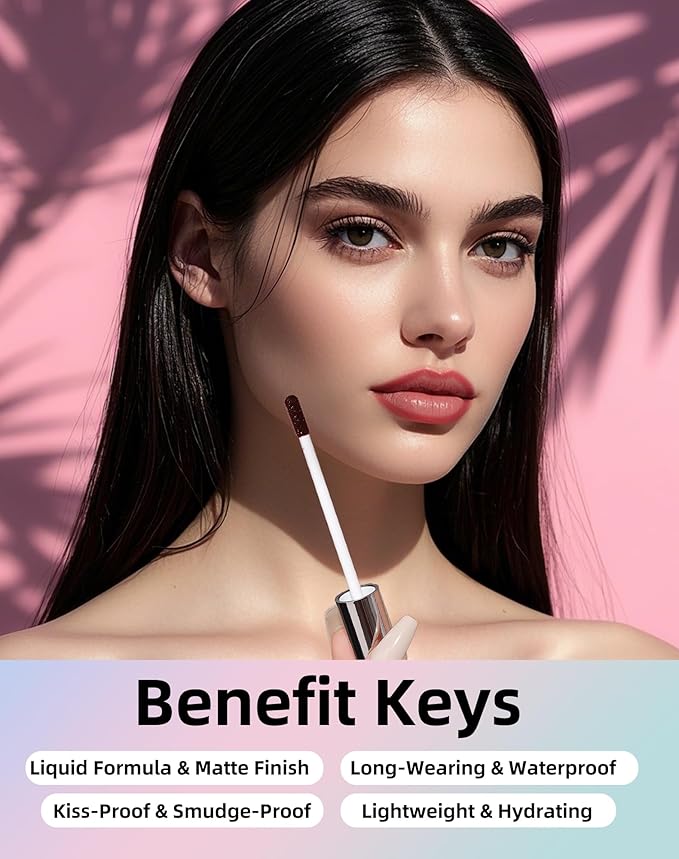 KIMUSE Long-Lasting Lip Stain Peel Off Mask, 12H Smudge-Proof Transfer-Resistant Lip Tint, Vegan & Non-Drying Formula for Bold Matte Finish, Easy Peel Application