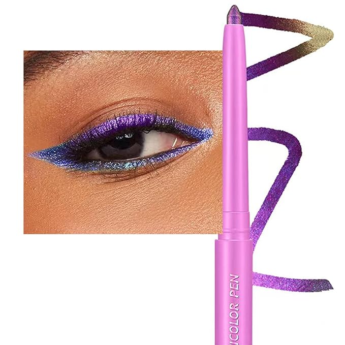 Purple Eyeliner Chameleon Eyeshadow Stick Eye liner Glitter Eyeliner Pen Colorful Cream Shimmer Eye shadow Waterproof Long Lasting Halloween Eye liner Pencil Party Stage Use # 05