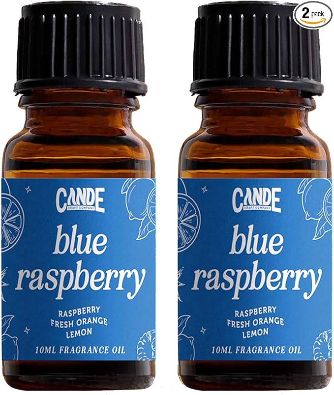 CANDECraftCo Premium Fragrance Oil – Diffuser Oils Fragrances Scented for Home, Candle Soap Making Supplies, Aromatherapy Blends for House (0.34 Fl Oz) (2-Pack, Blue Raspberry)