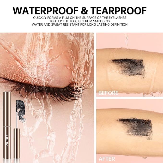 Black Mascara for Fine Short Lash & Older Women & Mulit-layered Lashes, Ultimate Length Volumizing Lower Bottom Lashes Mascara, Ultra-Precise Slim Adjustable Brush to Any Angle, Smudge-proof