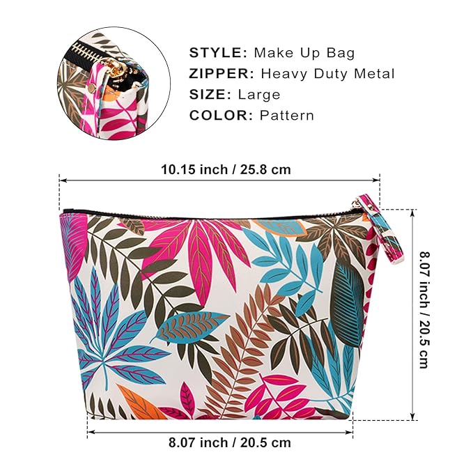 Travel Makeup Bags Cosmetic Case Toiletry Bag for Women, Maple Magenta