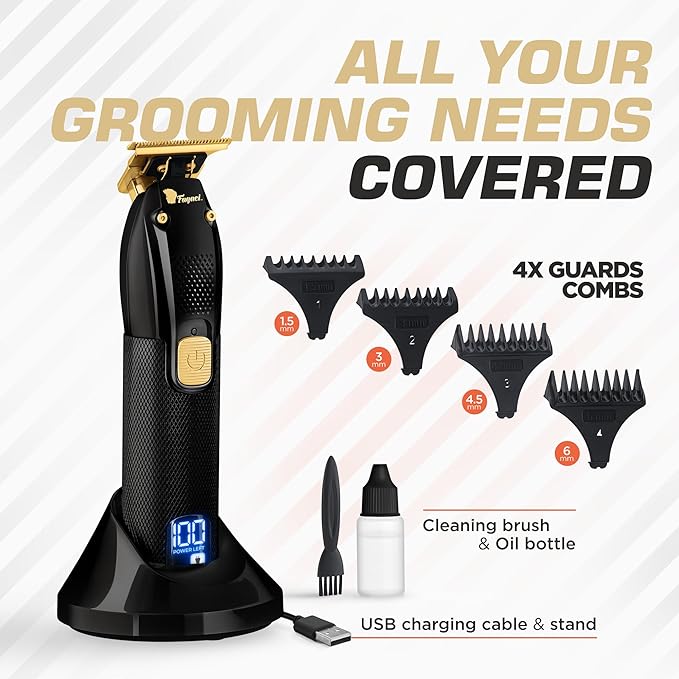 Fagaci Men's Hair Trimmer - Turbo Power with Precise Cutting, Adjusted Zero Gap Blades for Clean and Fine Cuts