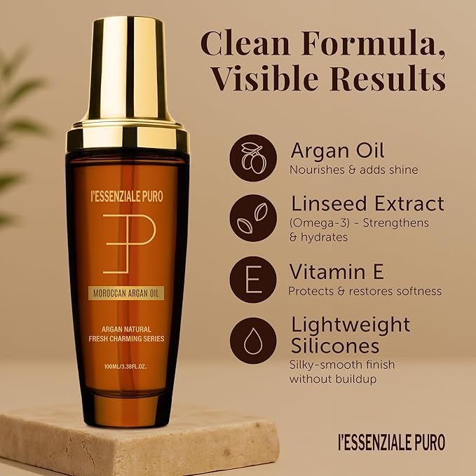 Dubai Premium Elixir - Moroccan Hair Oil & Body Serum for Dry Hair & Skin - Moroccan Argan Oil, 100 mL (3.38 Fl Oz)