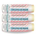 Tallow Lip Balm by Cattle Creek – Organic, All-Natural Ingredients, Long-Lasting Moisture and Hydration for Dry, Cracked, and Chapped Lips, Soothing Formula for Soft Skin (Pack of 3, Peppermint)