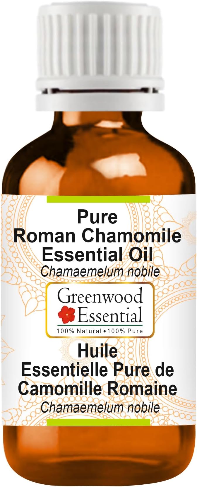 Greenwood Essential Pure Roman Chamomile Essential Oil (Chamaemelum nobile) Steam Distilled 30ml (1.01 oz)