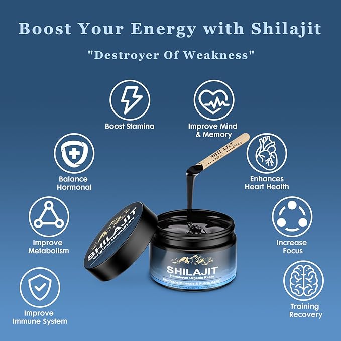 Himalayan Shilajit Organic Shilajit Resin, High Potency Shilajit for Men and Women, 600mg Pure Natural Resin with 85+ Trace Minerals and Fulvic Acid, Energy, Strength, Immune Support, 30 Grams