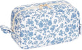 Narwey Cute Makeup Bag Small Toiletry Bag Travel Cosmetic Bag Organizer Make Up Bags with Organized Pockets for Women (Little Blue Flower, Large)