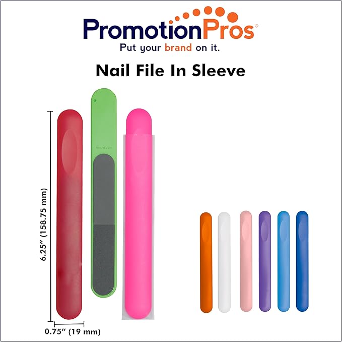 Nail File in Sleeve Add Customized with Text Name or Personalized Image $0.89 Each - Sold in Pack of 500 - Pink