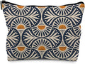 Boho Gifts for Women, Boho Orange Sunset Leaf Aesthetic Makeup Bag, Boho Makeup Bag for Women, Vintage Boho Sunrise Sunset Cosmetic Bags Toiletry Bag, Boho Beach Bag(PU)