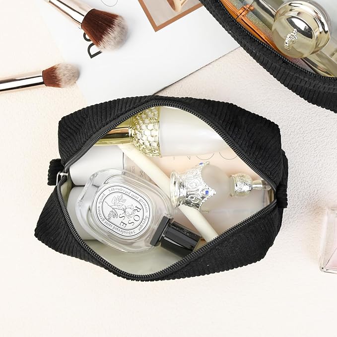 SOIDRAM Makeup Bag Preppy Cosmetic Bag Bulk Makeup Pouch Personalize Travel Toiletry Bag Organizer Cute DIY Makeup Brushes Storage Bag for Women