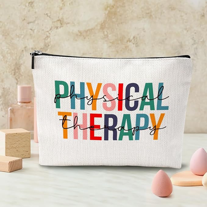 Physical Therapy Gifts Physical Therapist Gifts Makeup Bag Occupational Therapy Gifts Inspirational Cosmetic Bag for Women Her Physiotherapist PT Assistant Birthday Christmas Appreciation Gifts