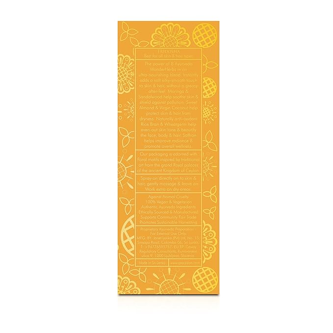 SPA CEYLON Wonder Oil Sandalwood, Luxurious Moisturizing Body Oil with Ayurvedic Herbs, Non-Greasy Natural Skin & Hair Nourishment, Vegan & Ethical,100ml