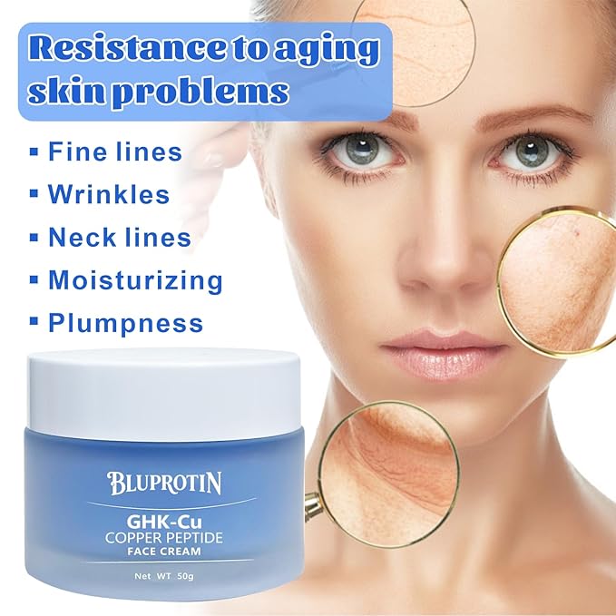 Copper Peptide Face Cream Anti-Aging and Firms Skin GHK-Cu Peptide locks in moisture and repairs skin imperfections 50g