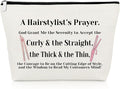 Hairdresser Gifts Hair Stylist Prayer Makeup Bag Hair Stylist Presents Hairstylist Gift Christian Appreciation Presents for Salon Religious Birthday Cosmetic Bag Cosmetology Graduation Travel Pouch