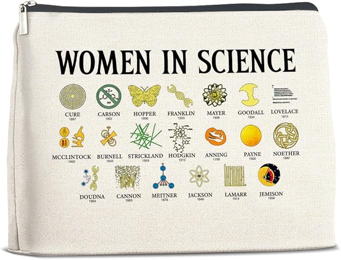Makeup Bag Gifts for Science Teachers Science Lovers Woman in Science Cosmetic Bag Zipper Makeup Pouch