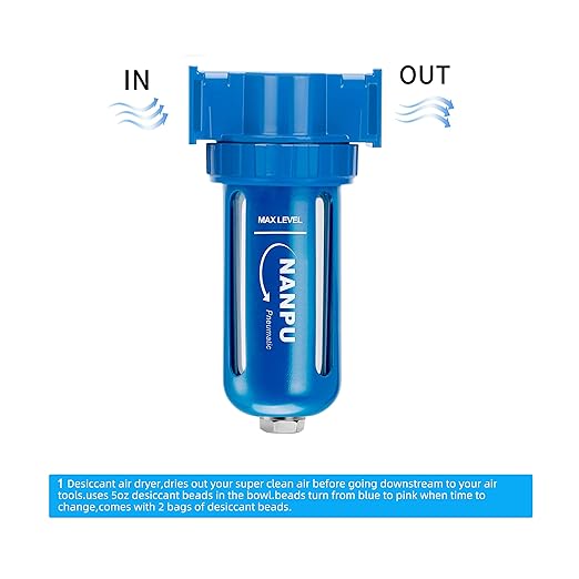NANPU Zinc Alloy Desiccant Dryer, Compressed Air in Line Filter, Moisture Water - Image 2