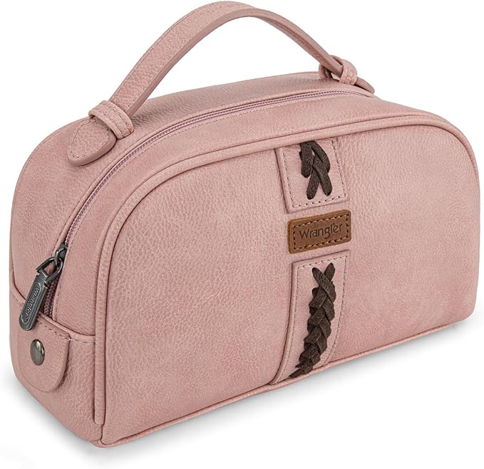 Montana West Wrangler Makeup Bags for Women Portable Toiletry Bag Small Travel Cosmetic Organizer for Gift Zipper Closure