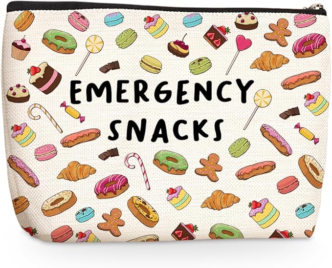 Snack Bags, Emergency Food Bag for Women Girls Trip Gifts Favors Travel Bags for Girls Friends Graduation Gifts for Besties Best Friend BFF Emergency Snacks Makeup Bag, Christmas Birthday Gift