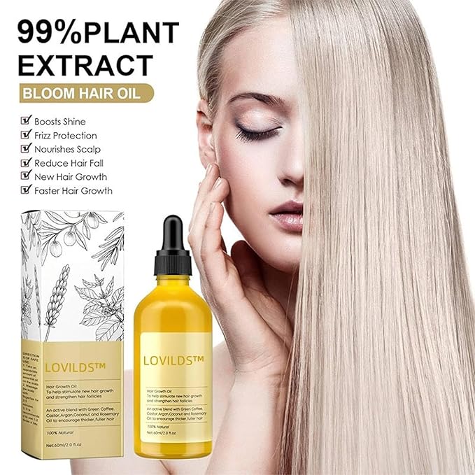 LOVILDS Rosemary Hair Growth Essence, Lovilds Rosemary Hair Growth Oil - 2 Ounce, Rosemary Rosemary Hair & Hair Strengthening Oil for All Hair Types (1 Bottle)