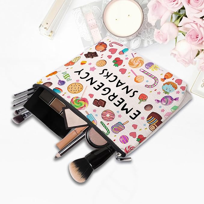 Snack Bags, Emergency Food Bag Packing Cubes for Women Trip Gifts Favors Travel Bag Essentials, Emergency Snacks Gifts for Her Makeup Cosmetic Bag Pouch Purse