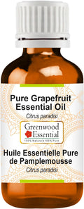 Greenwood Essential Grapefruit Essential Oil (Citrus paradisi) Pure | Non-Sticky | Non-Greasy | Lightweight | Men & Women | All Skin Types | Steam Distilled 15ml (0.50 oz)