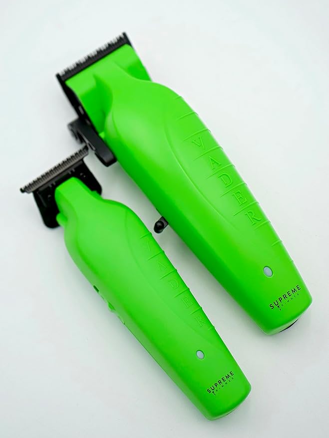 Supreme Trimmer 2-in-1 Vader Clipper & Trimmer Kit | Cordless Beard Trimmer & Mens Clippers Set for Barbers or Home | with DLC Coated Blades | Acid