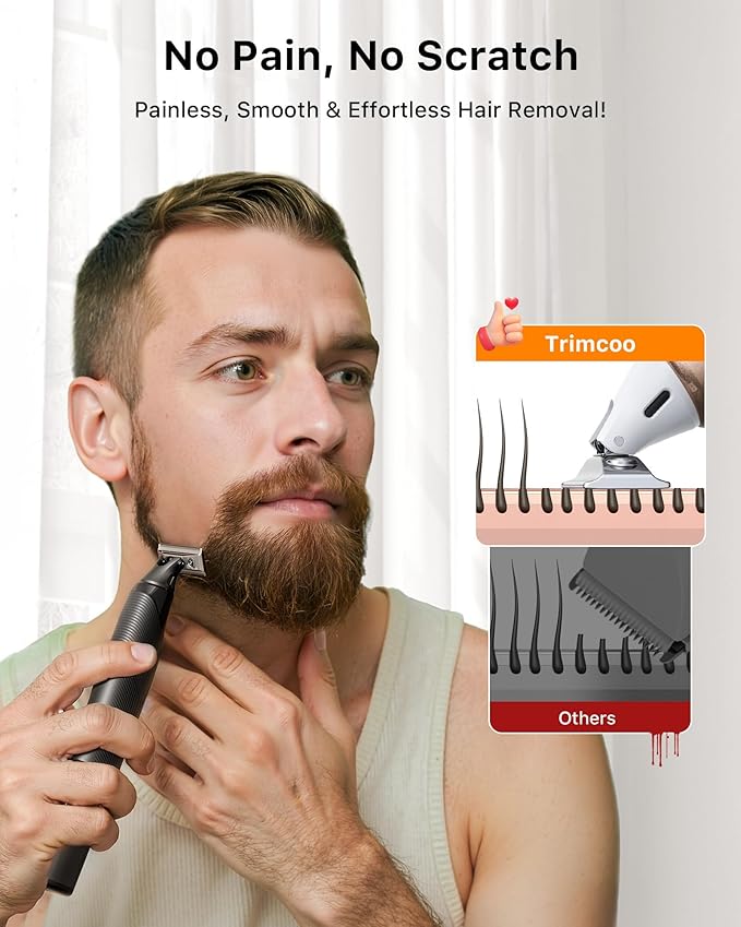 Men's Electic Beard Trimmer with 12-in-1 Rotating Combs - Professional Precision Styling,Magnetic Snap Blade, Wet/Dry Use, USB-C Fast Charge, Travel Friendly - Ideal for All Beard Styles