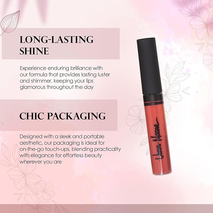 Lip Gloss, Moisturizing Lip Color with Shimmer for Long Lasting Shine, Lightweight Lip Stain, Girls Non-Sticky Lip Gloss with Aloe Vera, W/Vitamin C, E (Babydoll)